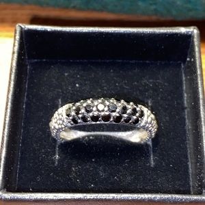 Michael Dawkins Sterling Silver Starry Nights Black Spinel Ring